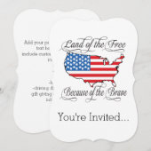 Land van de Vrije vanwege de Brave Patriotic US Kaart (Voorkant / Achterkant)