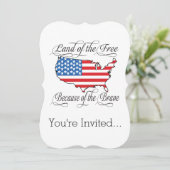 Land van de Vrije vanwege de Brave Patriotic US Kaart (Staand voorkant)