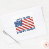 Land van de Vrije vanwege de Dappere Vierkante Sticker (Envelop)