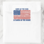 Land van de Vrije vanwege de Dappere Vierkante Sticker (Tas)