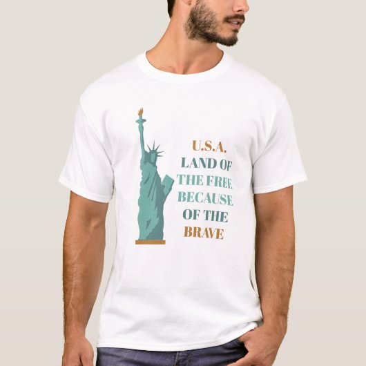 Land van de Vrije VS Patriottische Amerikaanse Vri T-shirt (Voorkant)