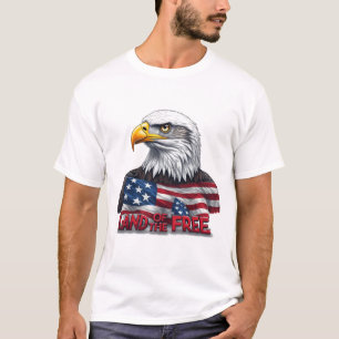 Land van de Vrijen, Amerikaanse Vlag Patriottisch T-shirt