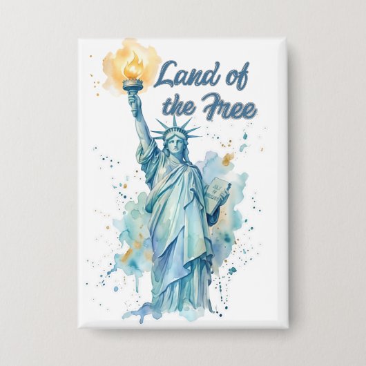 "Land van de Vrijen - Aquarel Beeld van de Vrijhei Button (Voorkant)