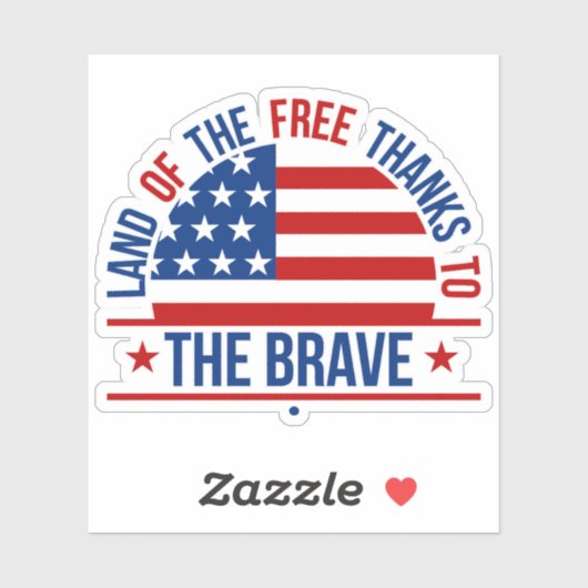 Land Van De Vrijen Dankzij De Dappere Patriottisch Sticker (Vel)