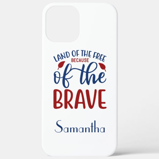 Land van de Vrijen Dankzij de Dappere Rode Blauwe Case-Mate iPhone Case (Achterkant)