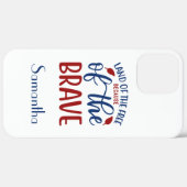 Land van de Vrijen Dankzij de Dappere Rode Blauwe Case-Mate iPhone Case (Achterkant (horizontaal))