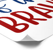 Land van de Vrijen Dankzij de Dappere Rood Blauw  Poster (Hoek)
