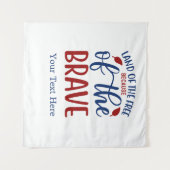 Land van de Vrijen Door de Dappere Rood Blauw Wandkleed (Voorkant (horizontaal))