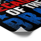 Land Van De Vrijen Door De Dappere Usa Vlag Poster (Hoek)