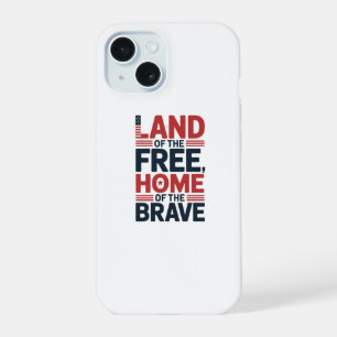 Land van de Vrijen Thuis van de Dapperen USA T-s iPhone 15 Case