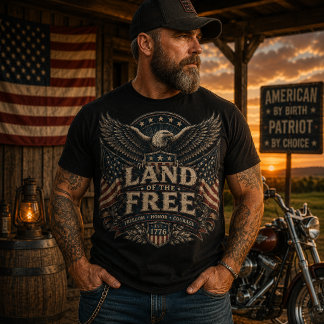 Land Van De Vrijen | Vintage Patriottische Adelaar T-shirt