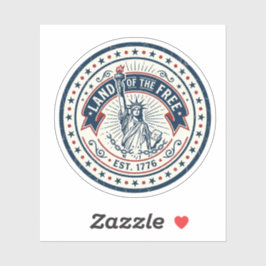 Land van de Vrijen Vintage Patriottische USA Stick Sticker