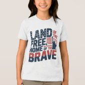 Land van de Vrijheid, Thuis van de Dappere – 4 jul Tri-Blend Shirt (Voorkant)