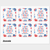 Land Van Drie 4 juli 3de Verjaardagsfeestje Vierkante Sticker (Vel)