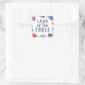 Land Van Drie 4 juli 3de Verjaardagsfeestje Vierkante Sticker (Tas)