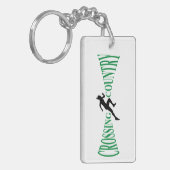 Land van grensoverschrijding sleutelhanger (Voorkant Links)