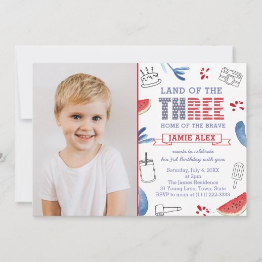 Land van het Afbeelding van de derde verjaardag Kaart (Voorkant)