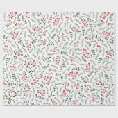 Land van het landbouwbedrijf Rood groen bladpatroo Cadeaupapier (Vlak)