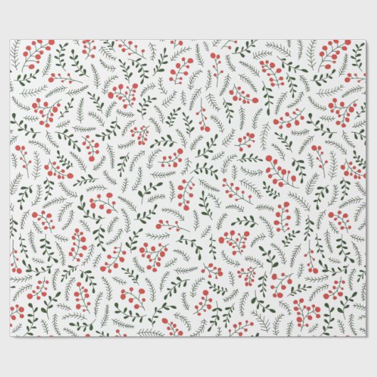 Land van het landbouwbedrijf Rood groen bladpatroo Cadeaupapier (Vlak)