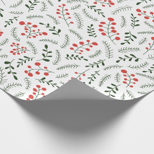 Land van het landbouwbedrijf Rood groen bladpatroo Cadeaupapier (Hoek)