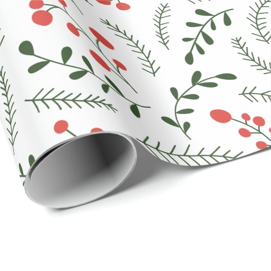 Land van het landbouwbedrijf Rood groen bladpatroo Cadeaupapier (Rol Hoek)