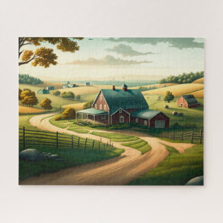 Land van het platteland, Rolling Hills, Boerderij Legpuzzel