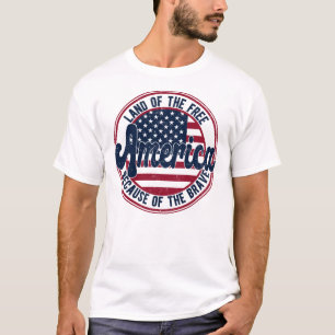 Land van het vrije Amerika vanwege de dappere T-shirt
