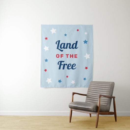 Land van het Vrije Blauw op 4 juli Wandkleed (In situ)