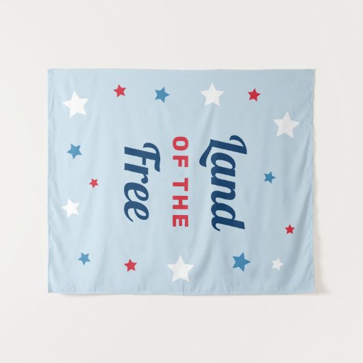 Land van het Vrije Blauw op 4 juli Wandkleed (Voorkant (horizontaal))