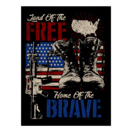 Land van het vrije huis van de Brave Perfect Poster