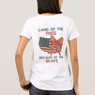 Land van het Vrije Shirt   Patriottisch USA Bow T-