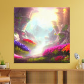 Land van Licht en Paddestoelen Wandkunst Canvas Afdruk (Insitu (Woonkamer))
