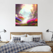 Land van Licht en Paddestoelen Wandkunst Canvas Afdruk (Insitu (Slaapkamer))