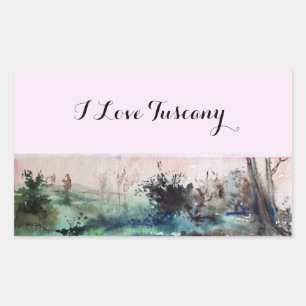 LAND VAN MAREMMA TUSCANY LANDCSAPE RECHTHOEKIGE STICKER