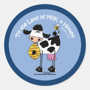 Land van Melk & Honing Ronde Sticker