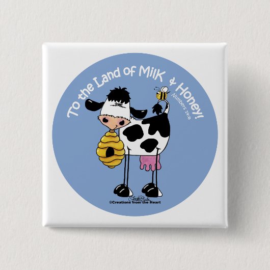 Land van Melk & Honing Vierkante Button 5,1 Cm (Voorkant)