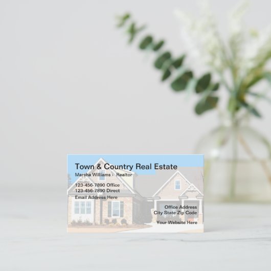 Land van onroerend goed visitekaartje (Staand voorkant)