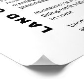 Land van overvloed aanmoediging gedicht poëzie pos poster (Hoek)