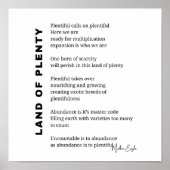 Land van overvloed aanmoediging gedicht poëzie pos poster (Voorkant)