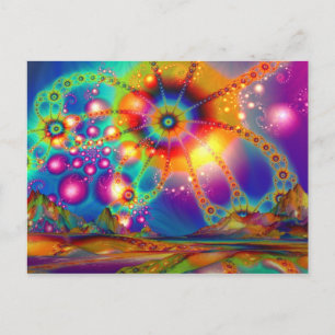 Land van psychedelische verlichting briefkaart