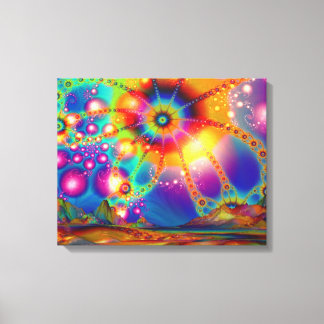 Land van psychedelische verlichting canvas afdruk