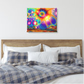 Land van psychedelische verlichting canvas afdruk (Insitu (Slaapkamer))