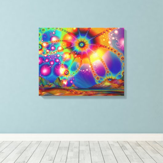 Land van psychedelische verlichting canvas afdruk (Insitu (Houten vloer))