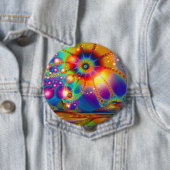Land van psychedelische verlichting ronde button 4,0 cm (In situ)