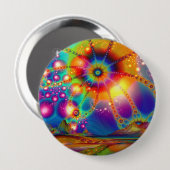 Land van psychedelische verlichting ronde button 4,0 cm (Voorkant /achterkant)