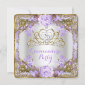  land van Quinceanera - Floral Lavender Paars Kaart (Achterkant)