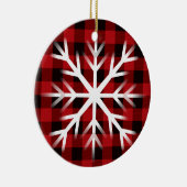 Land van rode en zwarte vlek - sneeuwvlok / keramisch ornament (Rechts)