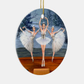 Land van sneeuwdanserende ballerinas keramisch ornament (Rechts)
