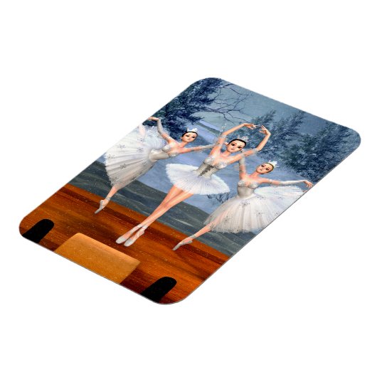 Land van sneeuwdanserende ballerinas magneet (Linkerzijde)