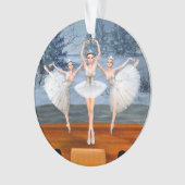 Land van sneeuwdanserende ballerinas ornament (voorkant)